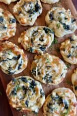 Spanakopita puff pastry swirls