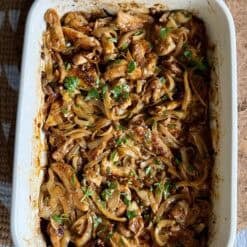 baked caramelized onions + chicken